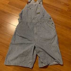 Vintage Oshkosh Overalls hickory striped shorts 38